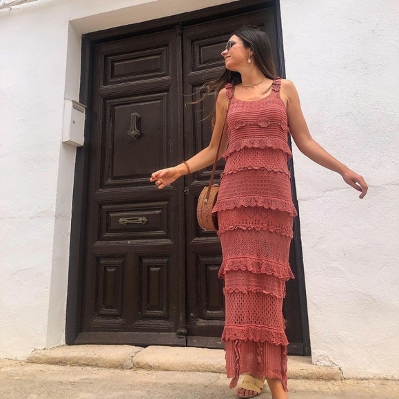 Zara Dresses | Zara Limited Edition Knit Dress | Color: Pink | Size: M | Thuyquach29's Closet
